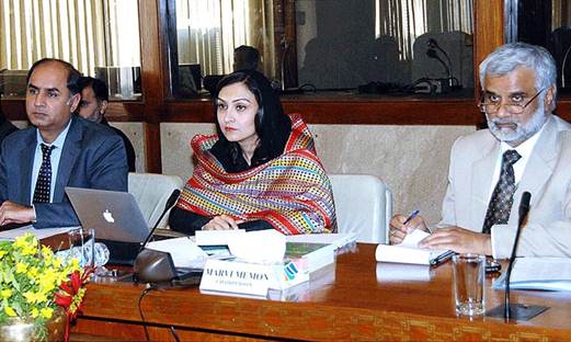 Description: Marvi Memon chairing a meeting of the Standing Committee on Information, Broadcasting and National Heritage at the Parliament House. Photo: AFP