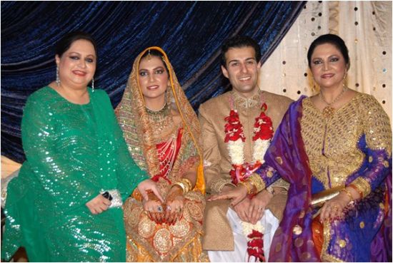 Description: Tahira Syed with best friend Zareen Khalid, daughter Kiran Bukhari &  son in law Asis Habibullah