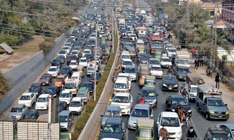 Description: Lahore has a population of 11.13 million with only 240 private buses, 41 Metro buses and no public transport buses. — APP/File