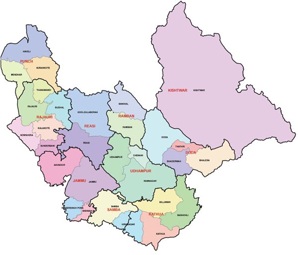 Description: A map of Jammu and Kashmir