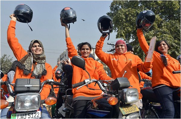 Description: Participants of the WoW rally were given training by the Punjab government - Photo courtesy AFP