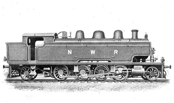 Description: Sketch of a North Western Railways locomotive from the colonial era