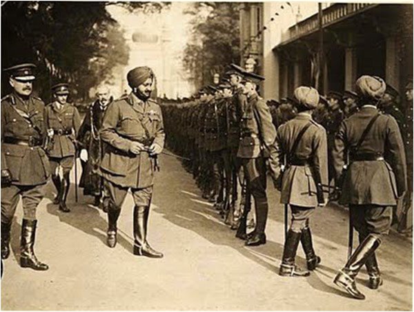 Description: Maharaja Bhupinder Singh of Patiala in the First World War