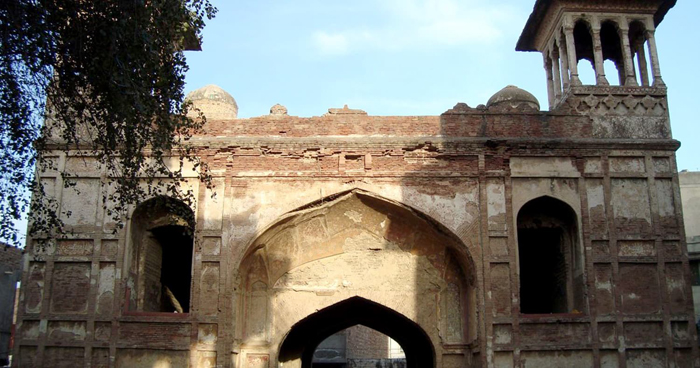 Description: The remnants of the gateway to the garden where Zeb-un-Nisa's purported tomb stands. | Haroon Khalid