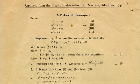 Description: 'A Problem of Ramanujan': Salam's first published paper. —  ICTP Photo Library