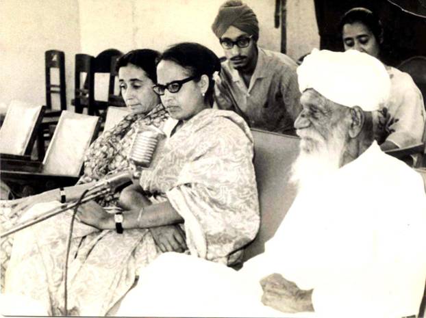 Baba Sohan Singh Bhakna, Sheila Didi, Oshima Rekhi, Amarjit Chandan and Jaswant Gill. Preet Milni.  Amritsar. May 1967. Photo by Prabhat Studio Amritsar.jpg