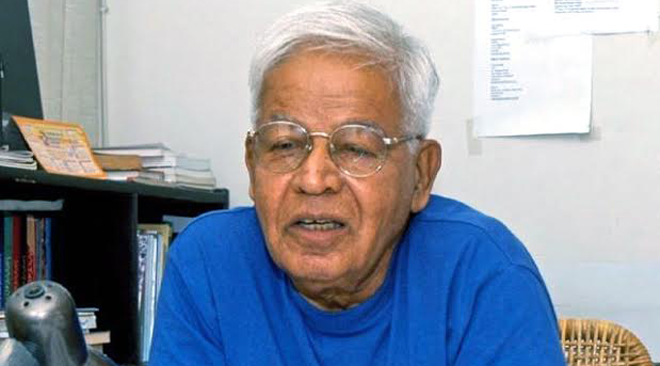 Description: Veteran journalist and activist Hussain Naqi.