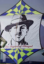 Description: A Bhagat Singh kite at a festival in Rann of Kutch.