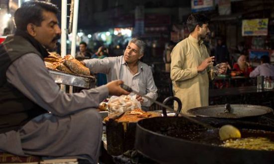 Description: Description: The famous fried 'Lahore fish' being prepared. — Photo by Muhammad Umar