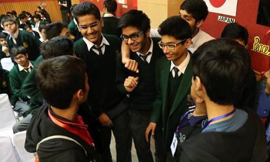 Description: Description: Pakistani students meet with their pen pals India from Delhi Public School, Sushant Lok Gurgaon. — Rida Arif/ The Citizens Archive of Pakistan.