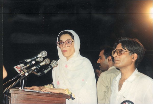 Description: With Benazir Bhutto in 1990