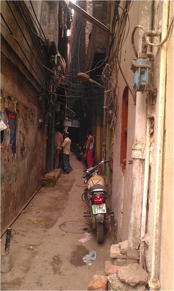 Description: The author's old lane in front of the Talab