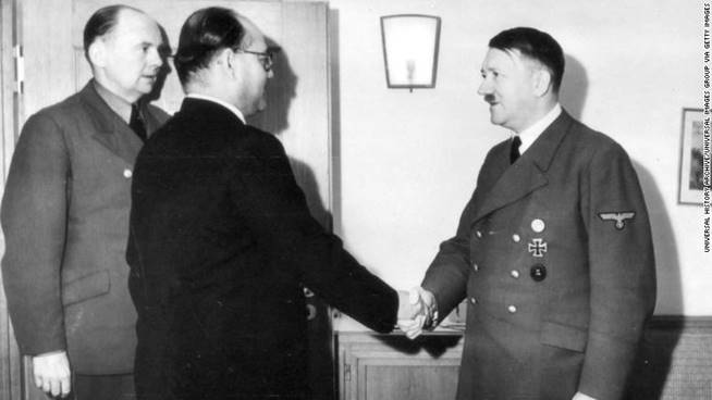 Description: Indian nationalist leader Subhash Chandra Bose was a well-known and respected figure who even met with Adolf Hitler, in May 1942 to gain support for the Indian independence movement.