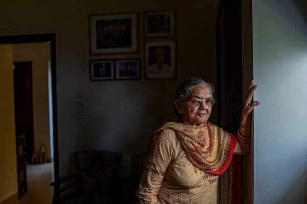 Description: Sudarshana Rani, 83, who fled what became Pakistan during partition.