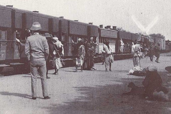 Description: train station colonial india