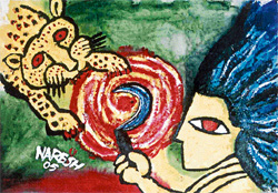 Pahari Women, In Praise of Nirmla Devi, Acrylic on Canvas