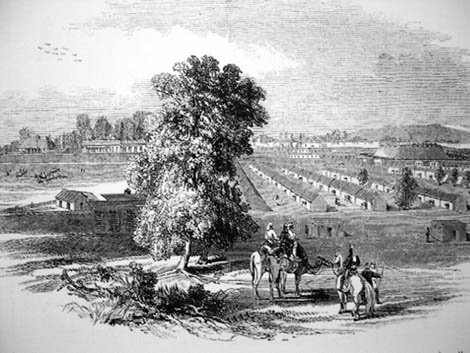  A view of the river taken from the Fort at Phillaur. Old engraving by a European artist; 19th century